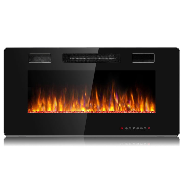 36-inch Recessed Wall Mounted Electric Fireplace Heater w/ Remote Control Image 1