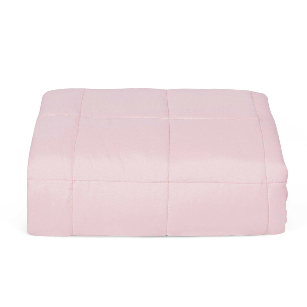 7 lbs Heavy Weighted Blanket 3 Piece Set w/ Hot and Cold Duvet Covers 41x60 Pink Image 5