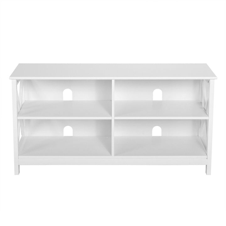 TV Stand Entertainment Media Center for TVs up to 55 w/ Storage Shelves White Image 5