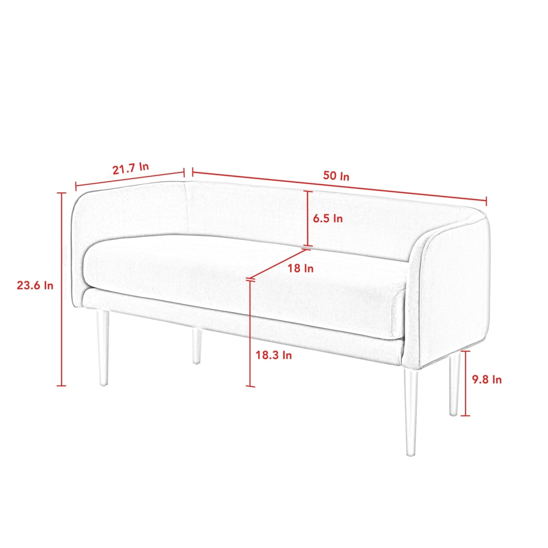 Meredith Bench - Upholstered Metal Legs Image 6