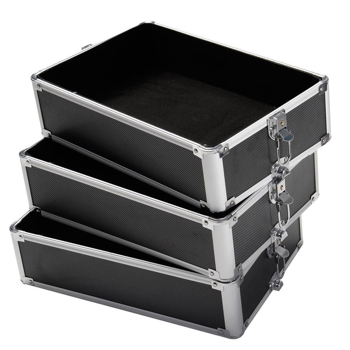 4in1 Interchangeable Pro Aluminum Rolling Makeup Case Cosmetic Train Box Trolley (Black Diamond) Image 8