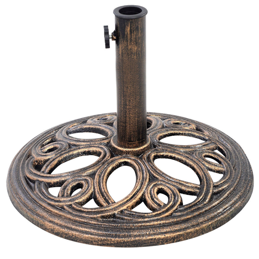 Patio Outdoor Round Umbrella Base Stand Cast Iron Image 1