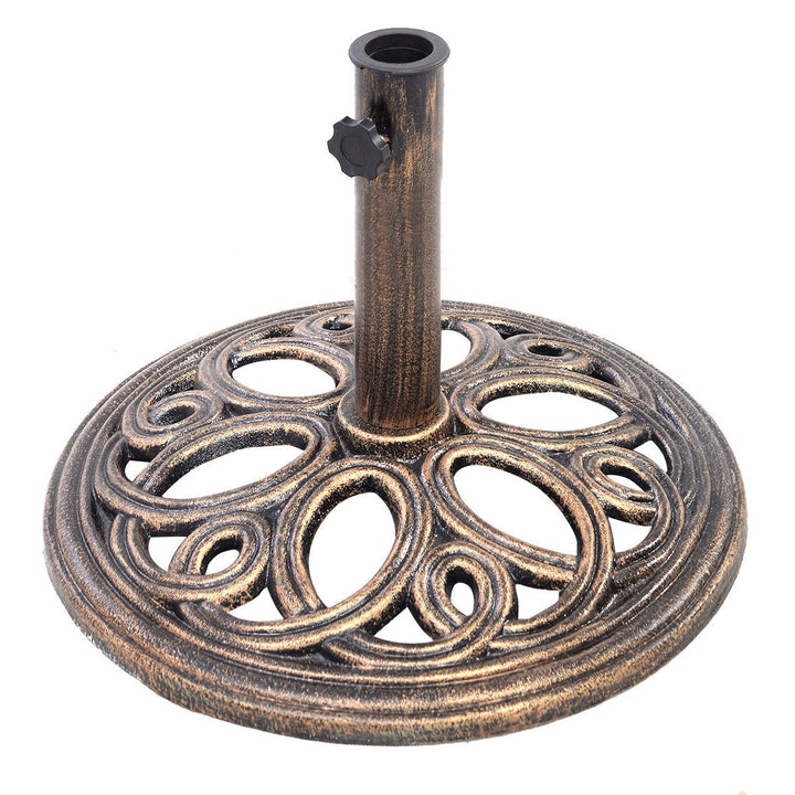 Patio Outdoor Round Umbrella Base Stand Cast Iron Image 7