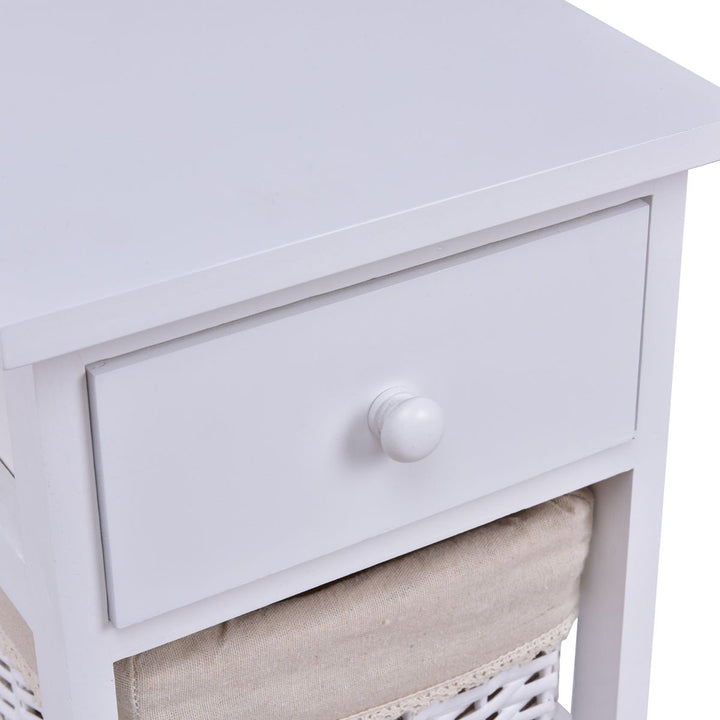 Bedroom Wooden Bedside Table Nightstand Chest Cabinet Image 8