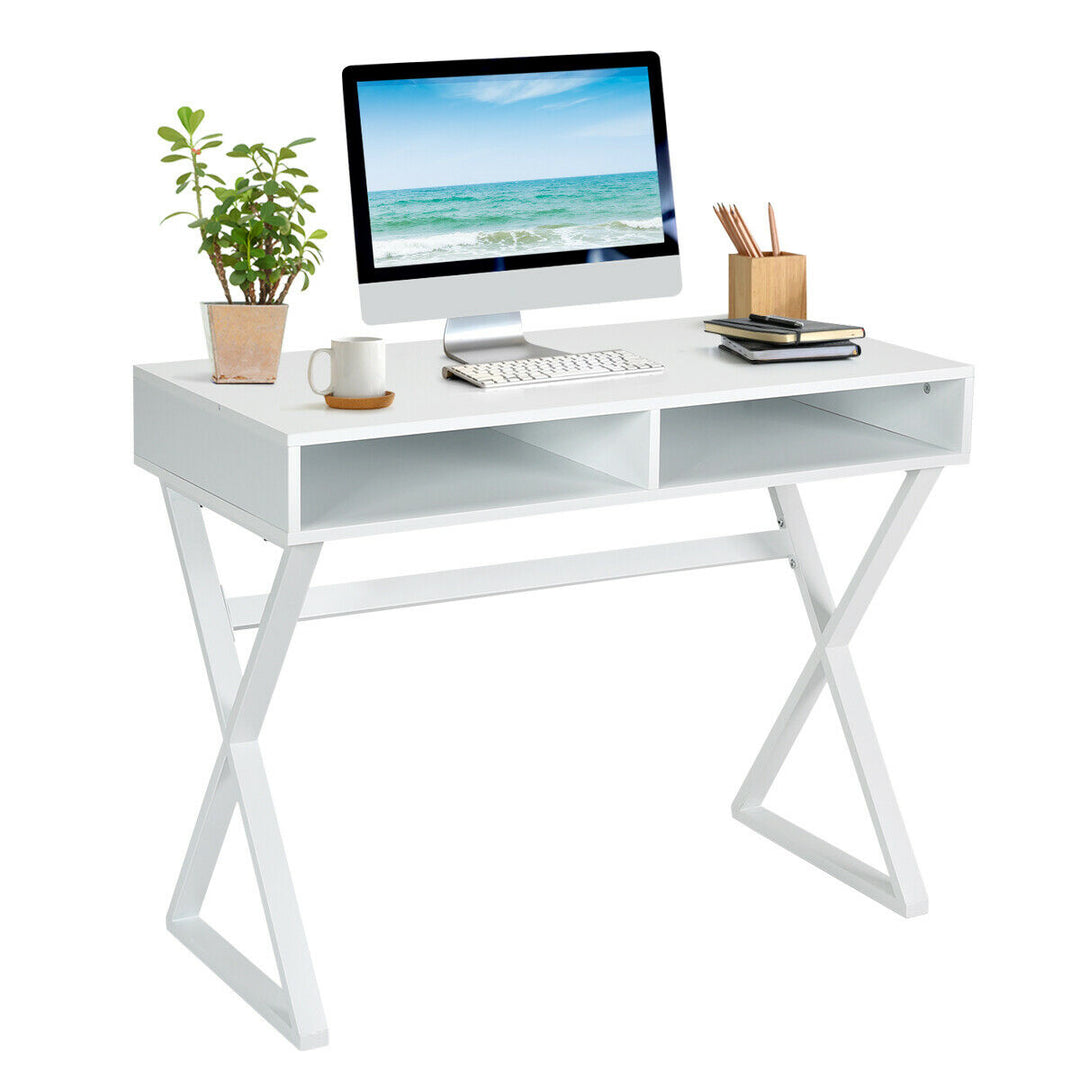 Modern Computer Desk Writing Desk Makeup Vanity Table Storage Image 1