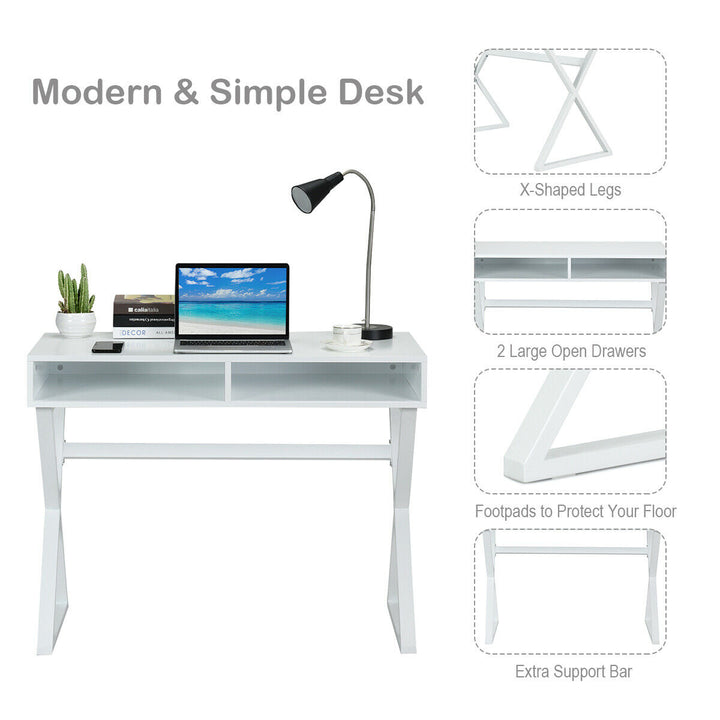 Modern Computer Desk Writing Desk Makeup Vanity Table Storage Image 10