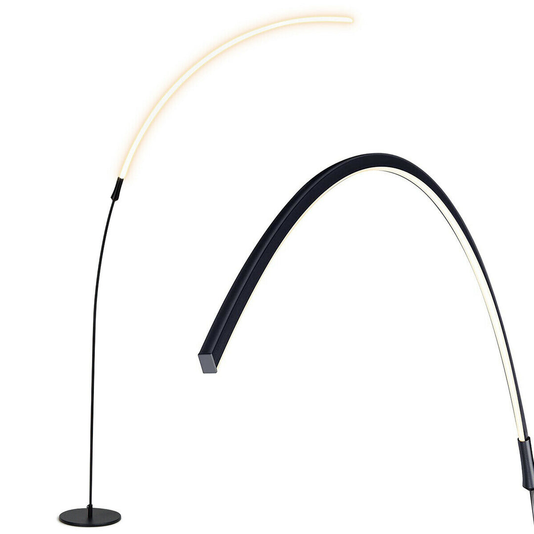 LED Arc Floor Lamp Modern Minimalist Standing Lamp w/ 3 Brightness Levels Black Image 1