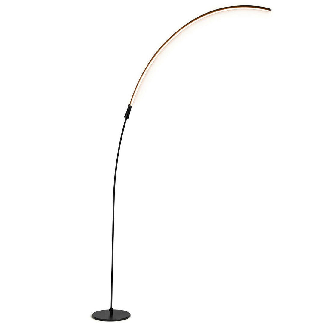 LED Arc Floor Lamp Modern Minimalist Standing Lamp w/ 3 Brightness Levels Black Image 9