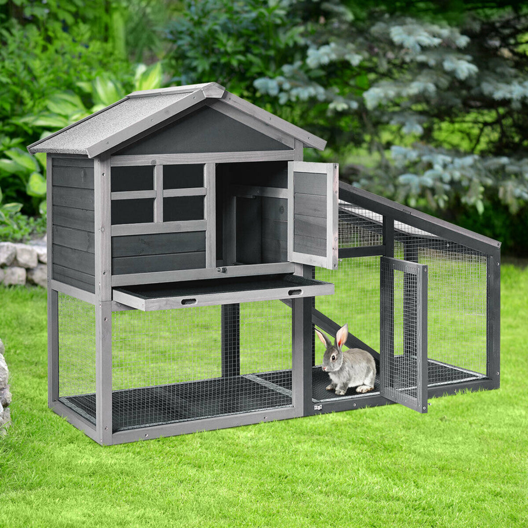 58 Wooden Rabbit Hutch Large Chicken Coop Weatherproof Indoor and Outdoor Use Image 5