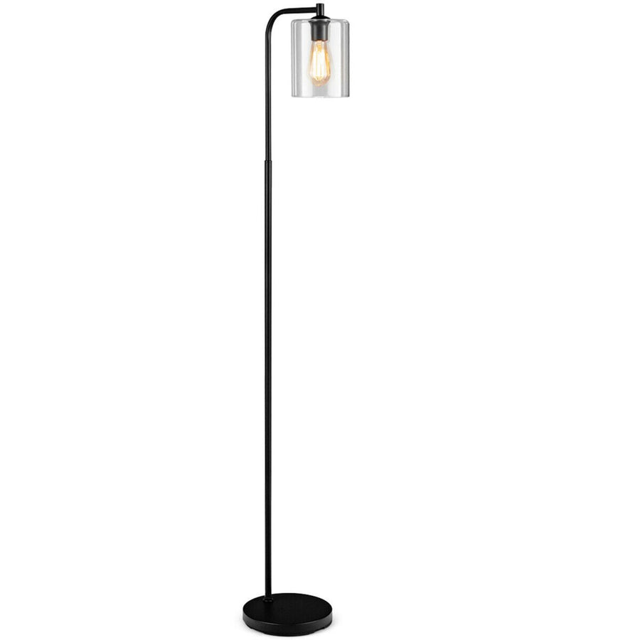 Industrial Floor Lamp w/ Glass Shade Indoor Modern Tall Pole Lamp for Office Image 1