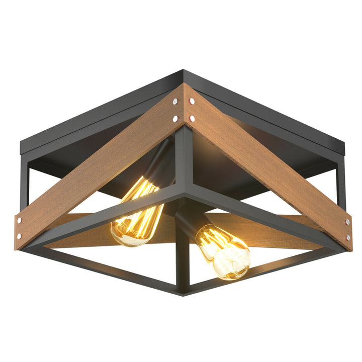 Adjustable Ceiling Lamp Geometric Lights Rustic Flush Mount Hallway Living Room Image 1