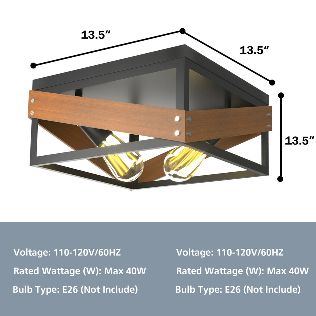 Adjustable Ceiling Lamp Geometric Lights Rustic Flush Mount Hallway Living Room Image 2