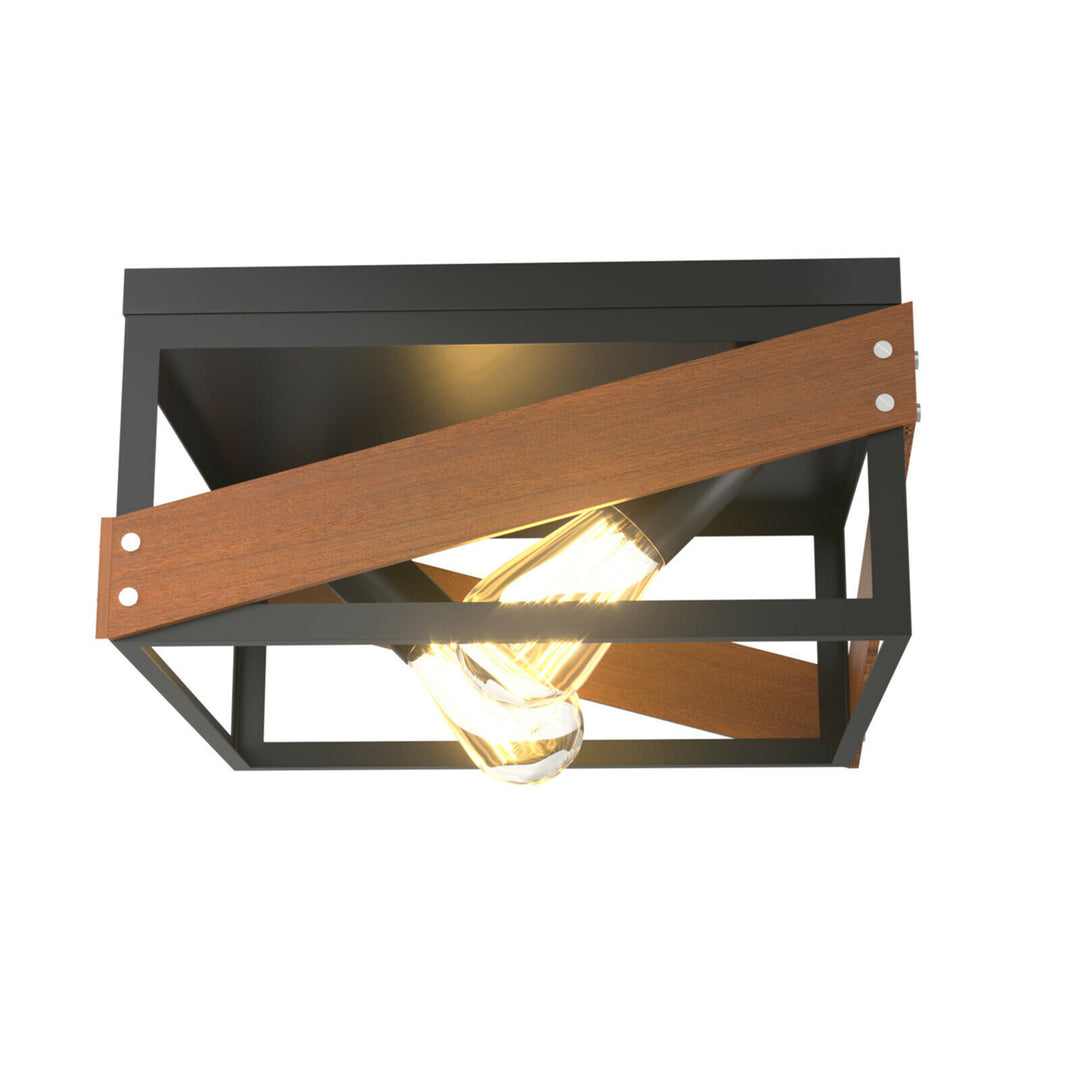 Adjustable Ceiling Lamp Geometric Lights Rustic Flush Mount Hallway Living Room Image 7