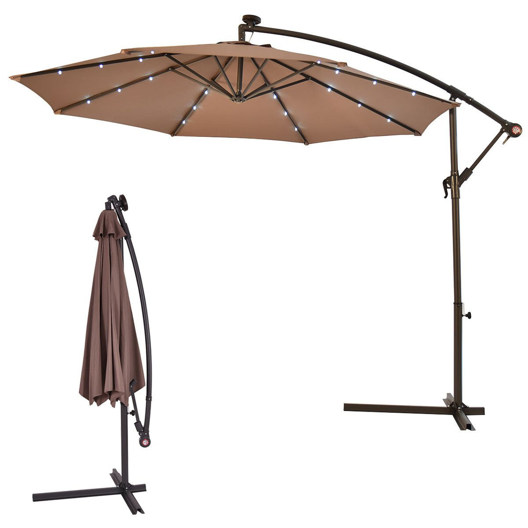 Costway 10 Hanging Solar LED Umbrella Patio Sun Shade Offset Market Image 1