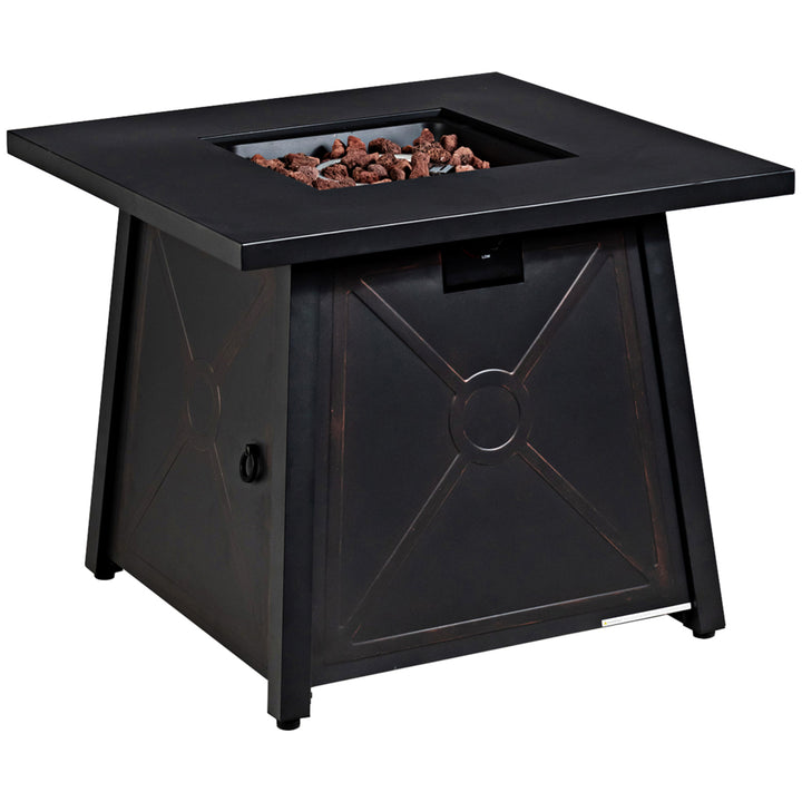 30 Square Gas Fire Pit Table Propane 50,000 BTU Patio Yard w/ Lava Rocks Image 1