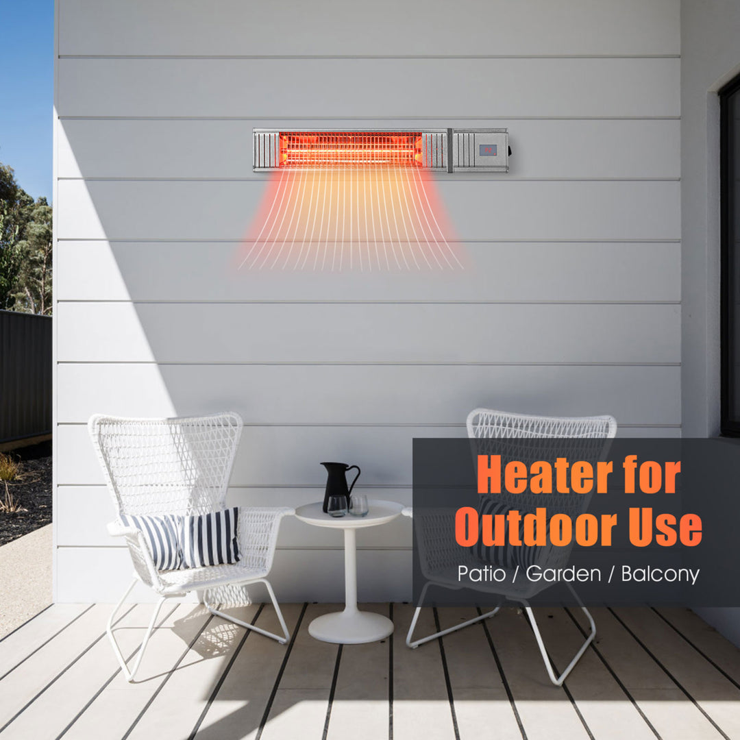 1500W Infrared Wall Mount Space Heater Indoor Outdoor w/ Remote Control Image 5