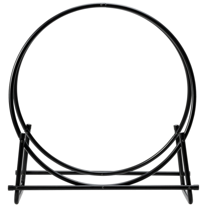 30 Tubular Steel Log Hoop Firewood Storage Rack Holder Round Display Image 4