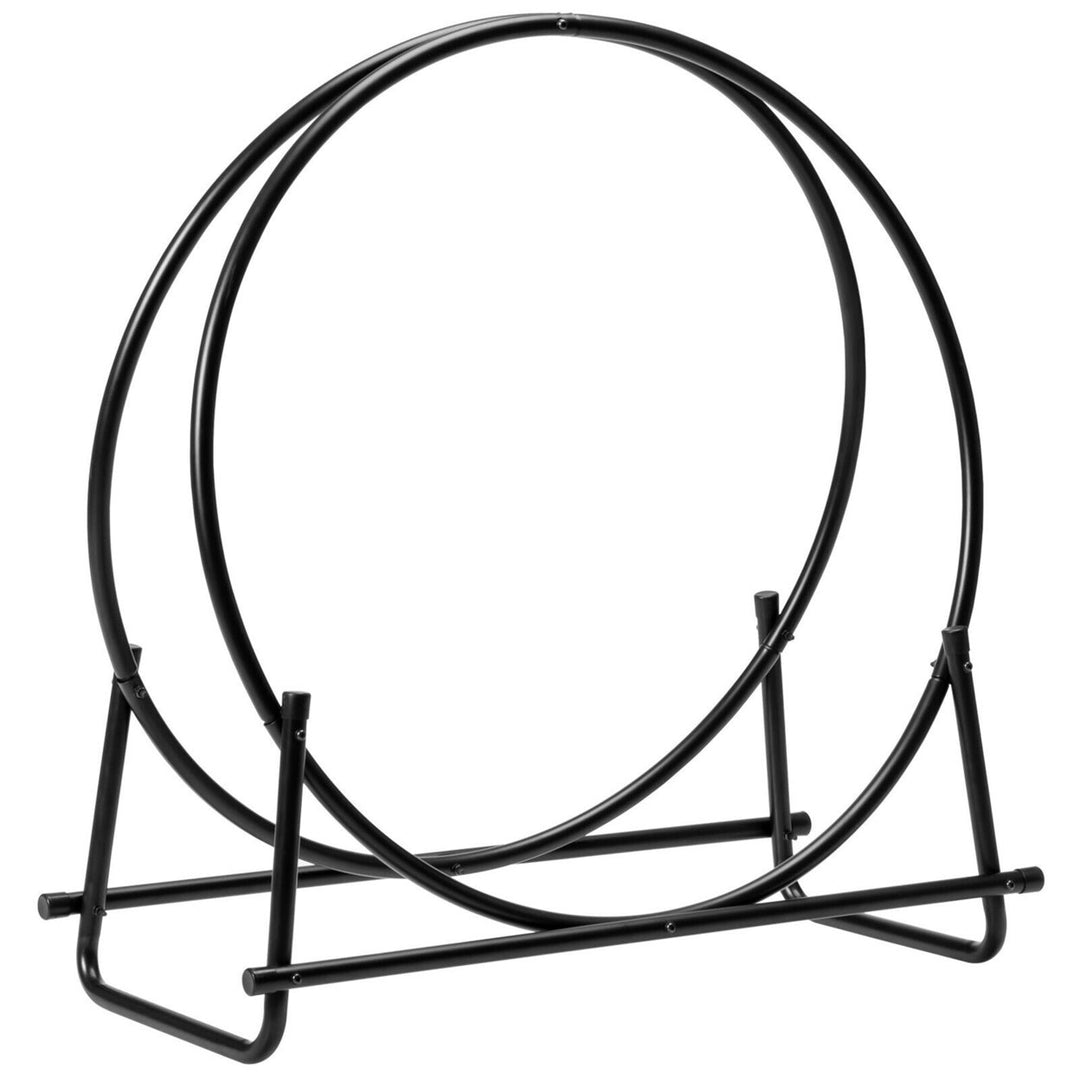 30 Tubular Steel Log Hoop Firewood Storage Rack Holder Round Display Image 5