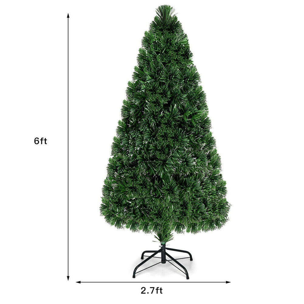 Fiber Optic 6Artificial Christmas Tree PVC Material Metal Stand Holidy Decoration Image 2