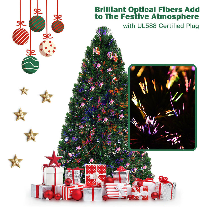 Fiber Optic 6Artificial Christmas Tree PVC Material Metal Stand Holidy Decoration Image 3