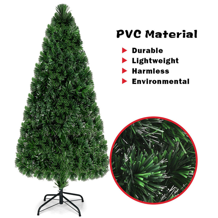 Fiber Optic 6Artificial Christmas Tree PVC Material Metal Stand Holidy Decoration Image 4