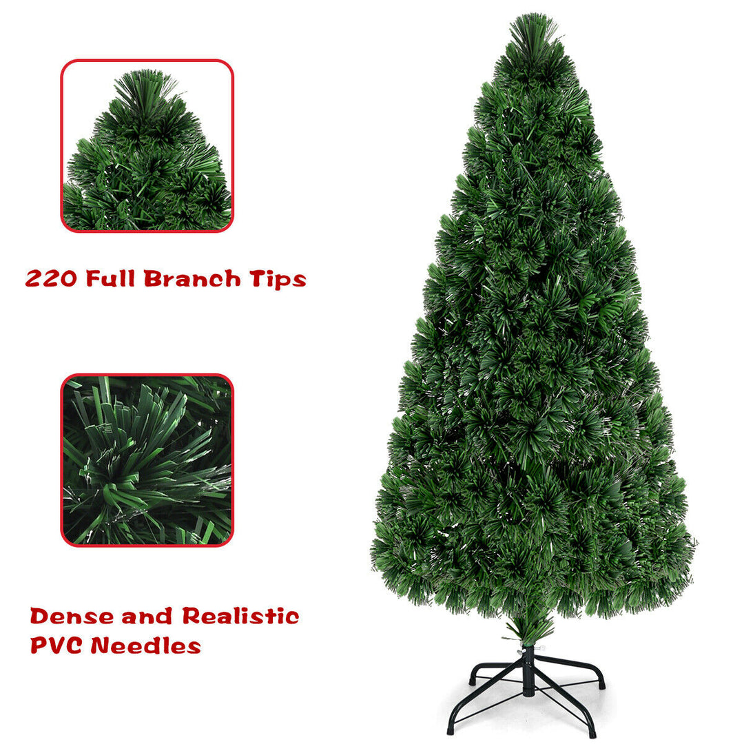 Fiber Optic 6Artificial Christmas Tree PVC Material Metal Stand Holidy Decoration Image 5