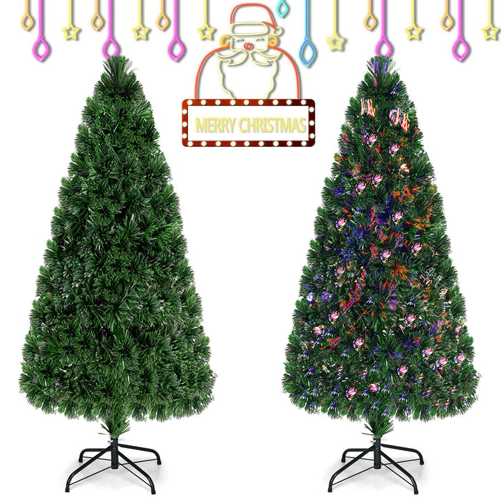 Fiber Optic 6Artificial Christmas Tree PVC Material Metal Stand Holidy Decoration Image 7