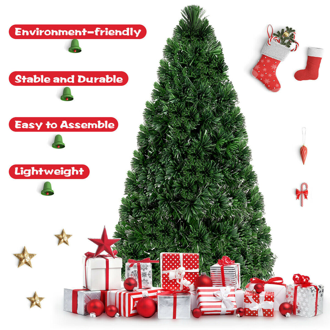 Fiber Optic 6Artificial Christmas Tree PVC Material Metal Stand Holidy Decoration Image 8