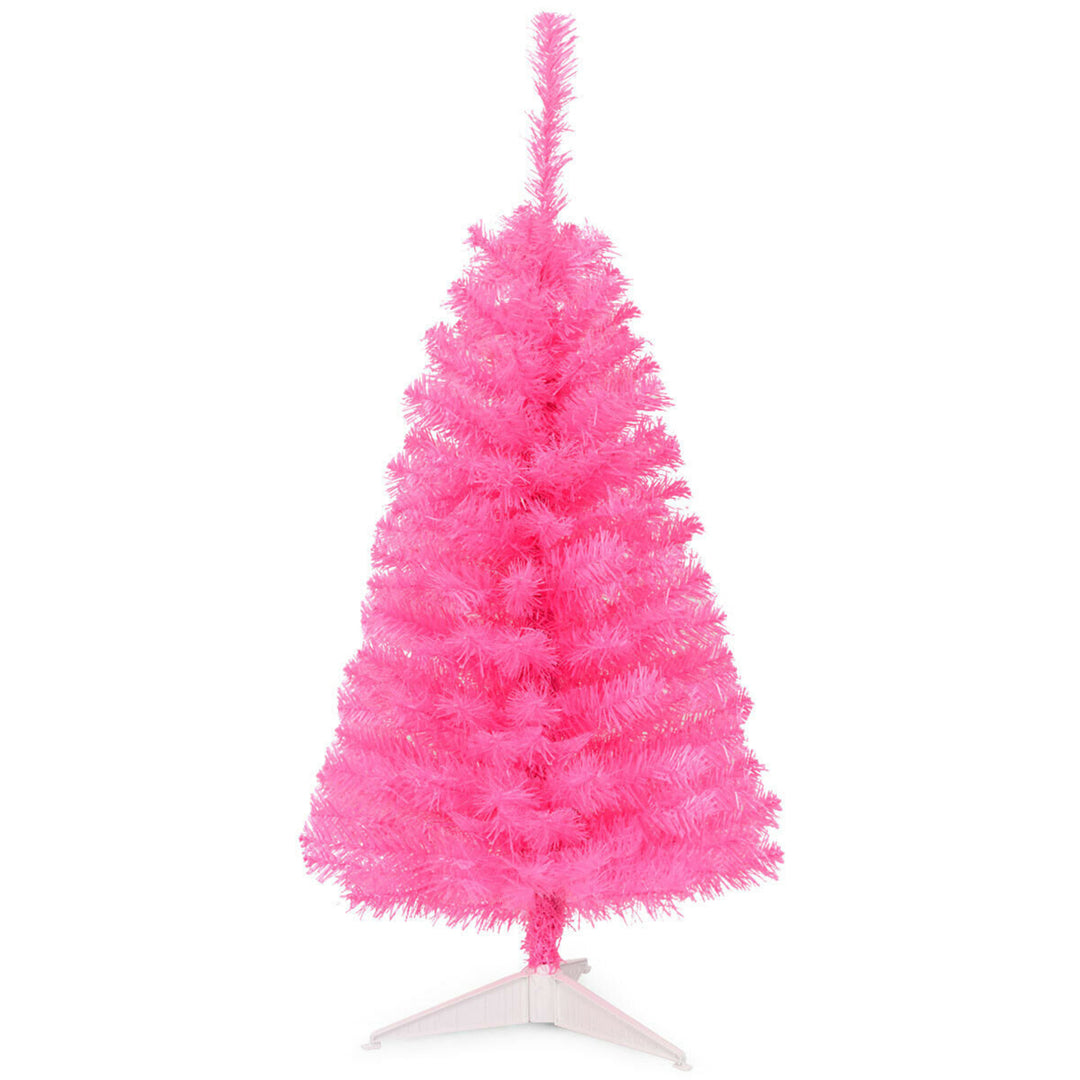 3FT Pink Artificial Christmas Tree Mini Xmas Pine Tree Holiday Decoration Image 5