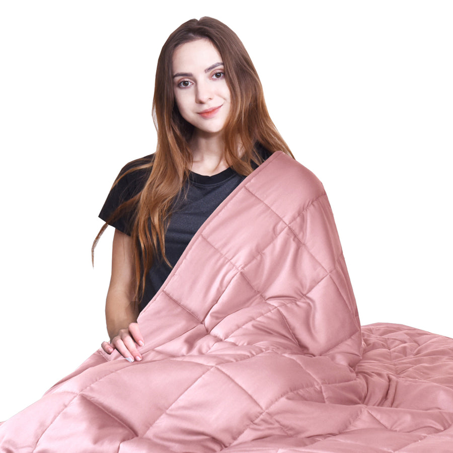 7-20 lbs Cooling Weighted Blanket Luxury Cooler Version Pink Image 1