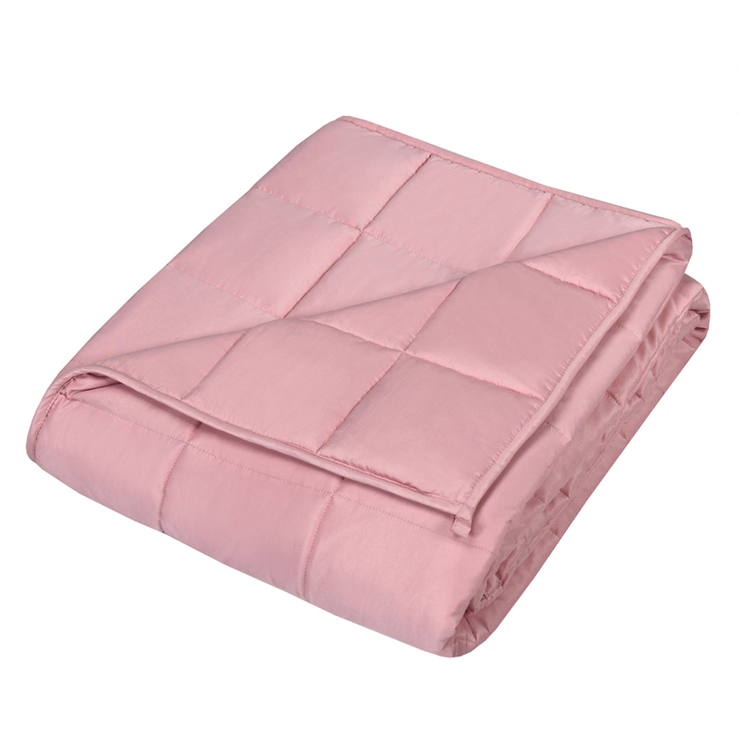 7-20 lbs Cooling Weighted Blanket Luxury Cooler Version Pink Image 4