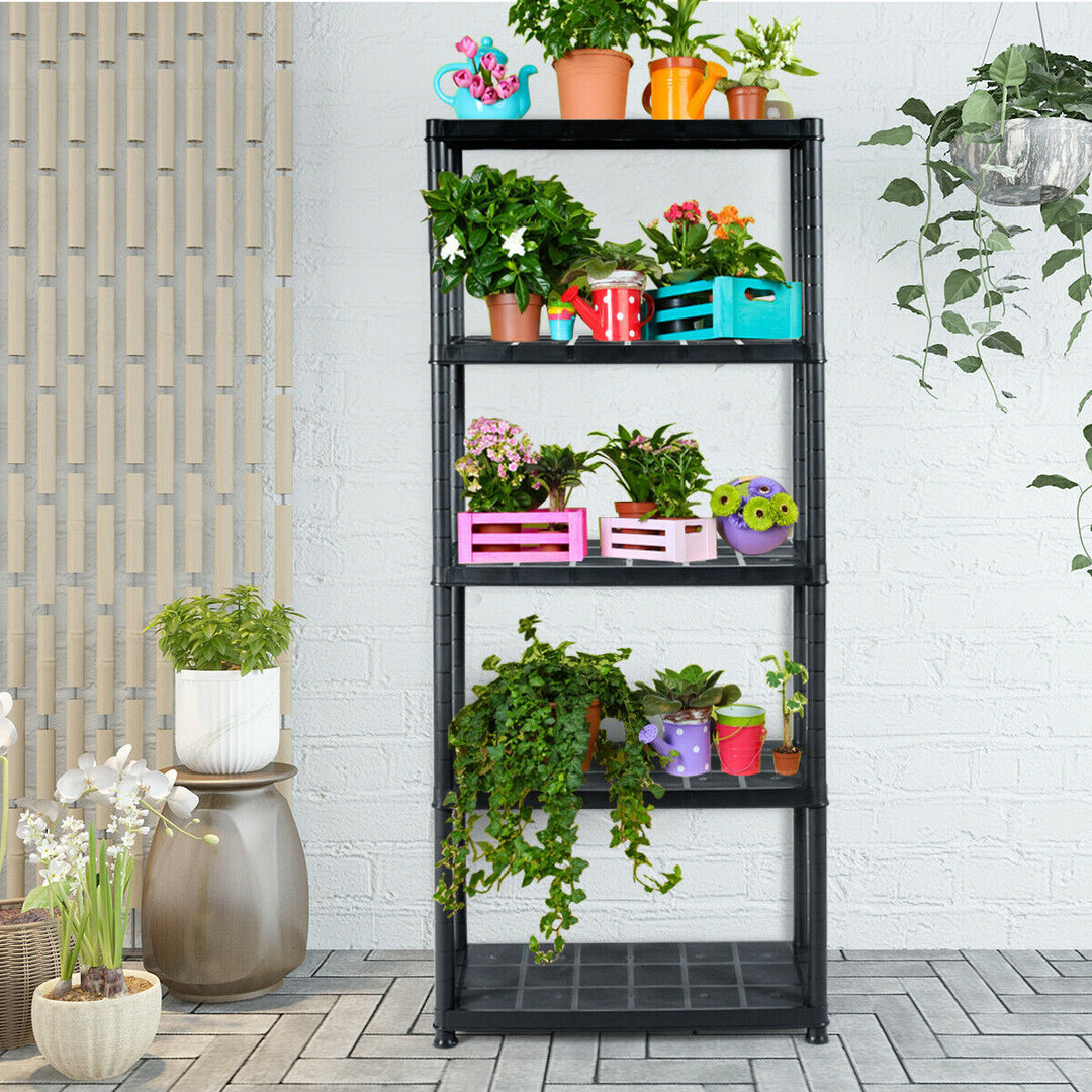 2 Pieces 5-Tier Ventilated Shelving Storage Rack Free Standing Multi-Use Shelf Unit Image 4