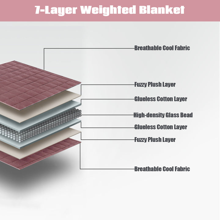 7-20 lbs Cooling Weighted Blanket Luxury Cooler Version Pink Image 7