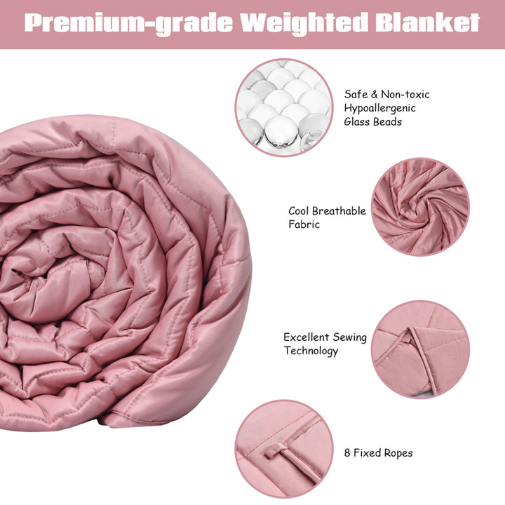 7-20 lbs Cooling Weighted Blanket Luxury Cooler Version Pink Image 8