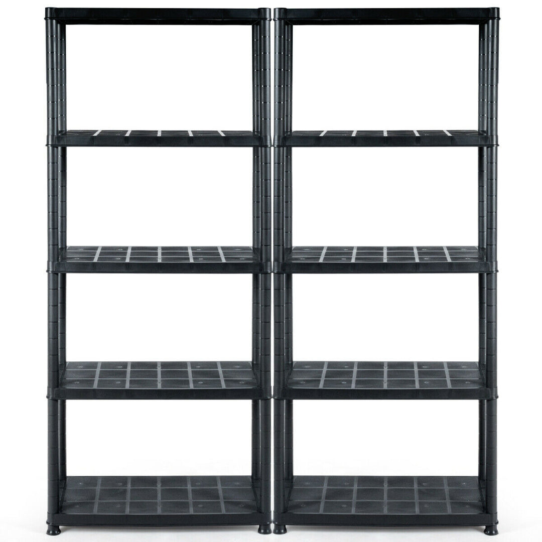 2 Pieces 5-Tier Ventilated Shelving Storage Rack Free Standing Multi-Use Shelf Unit Image 10