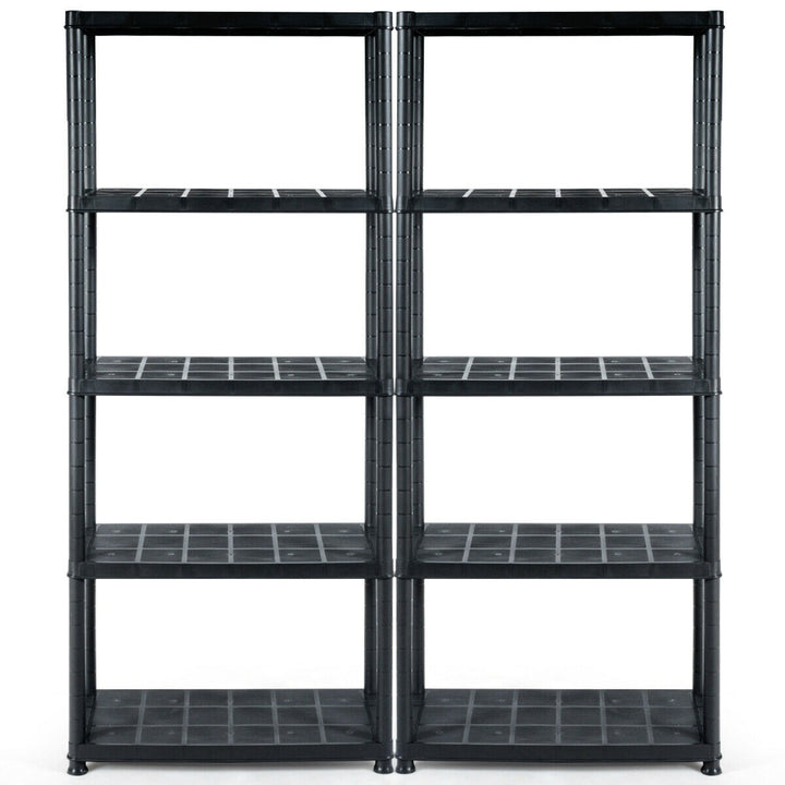 2 Pieces 5-Tier Ventilated Shelving Storage Rack Free Standing Multi-Use Shelf Unit Image 10