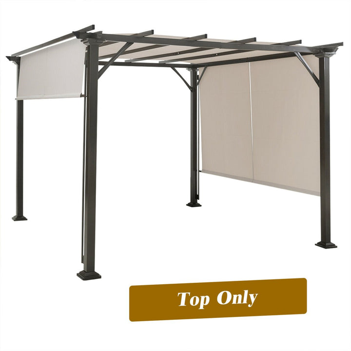 2PCS 16x4 Ft Universal Replacement Canopy for Pergola Structure Sun Awning Beige Image 1