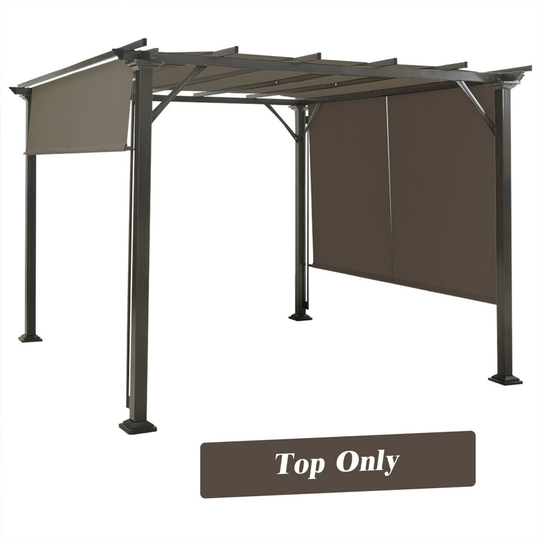 2PCS 16x4 Ft Universal Replacement Canopy for Pergola Structure Sun Awning Brown Image 1