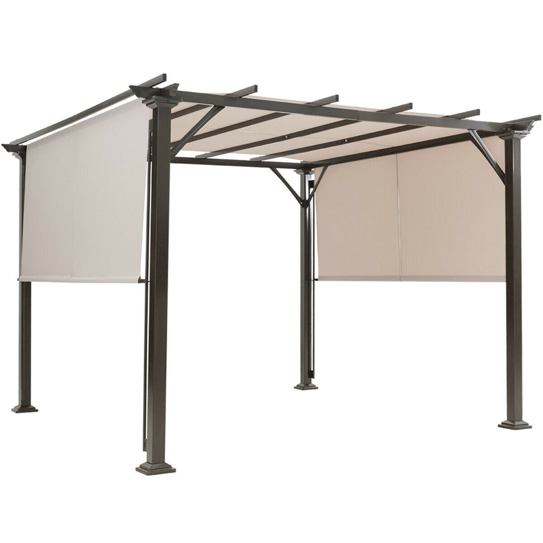 2PCS 16x4 Ft Universal Replacement Canopy for Pergola Structure Sun Awning Beige Image 7