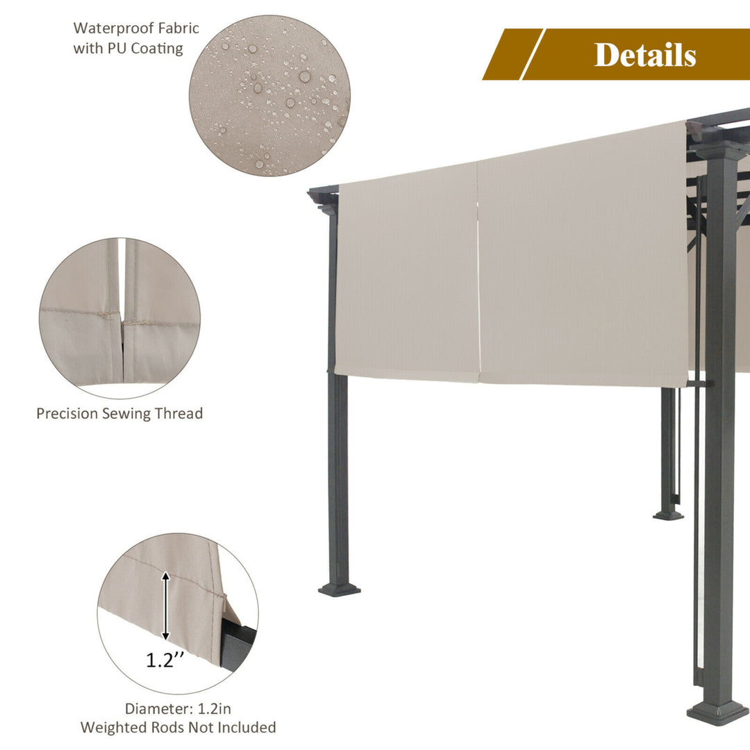 2PCS 16x4 Ft Universal Replacement Canopy for Pergola Structure Sun Awning Beige Image 10