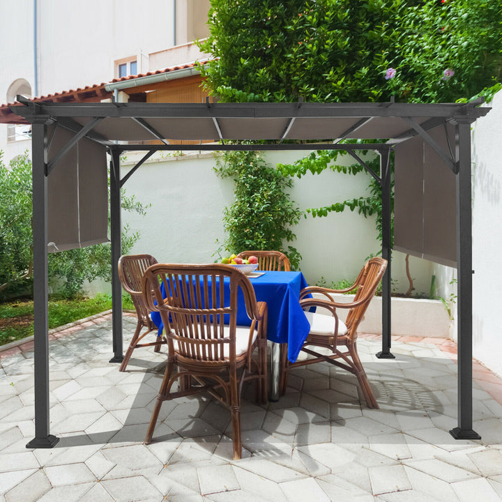 2PCS 16x4 Ft Universal Replacement Canopy for Pergola Structure Sun Awning Brown Image 4