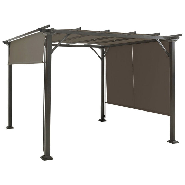 2PCS 16x4 Ft Universal Replacement Canopy for Pergola Structure Sun Awning Brown Image 6