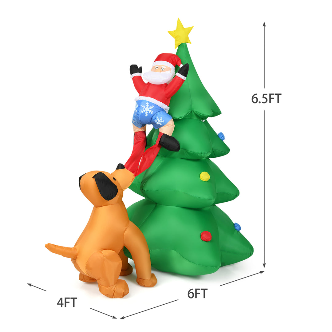 6.5FT Christmas Inflatable Tree Santa Decor w/LED Lights Outdoor Yard Decoration Image 7