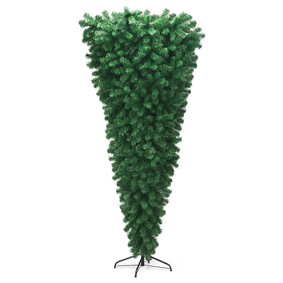 7Ft Unlit Upside Down Artificial Christmas Tree with 1000 Branch Tips Holiday Image 1