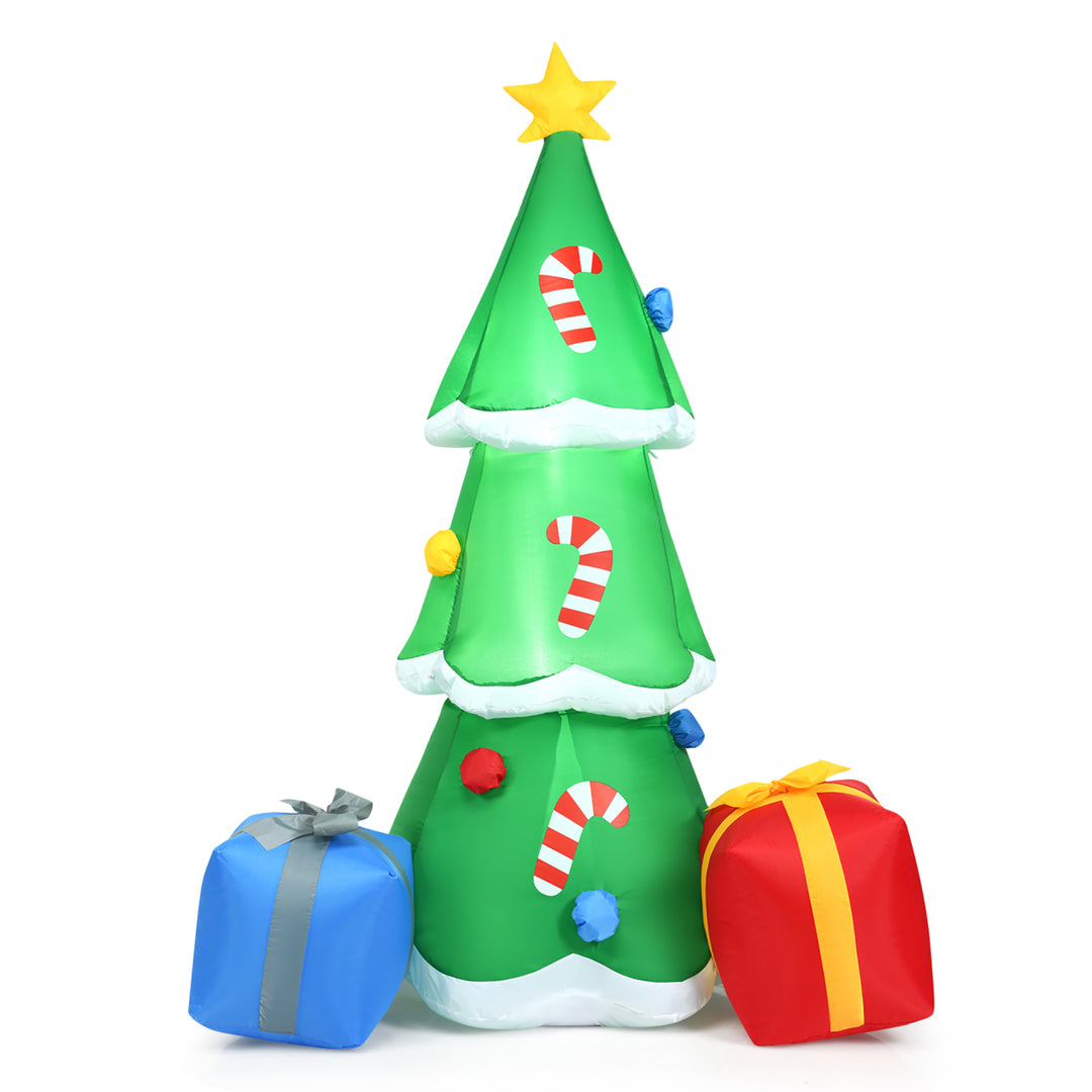 6FT Inflatable Christmas Tree w/ Gift Boxes Blow Up Lighted Outdoor Decoration Image 1