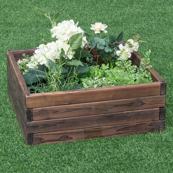 Square Raised Garden Bed Flower Vegetables Seeds Planter Kit Elevated Box Image 1