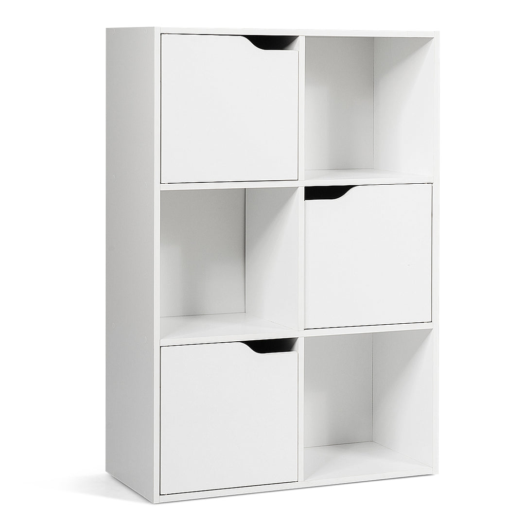 6 Cube Bookcase Cabinet Wood Bookcase Storage Shelves Room Divider Organization Image 1