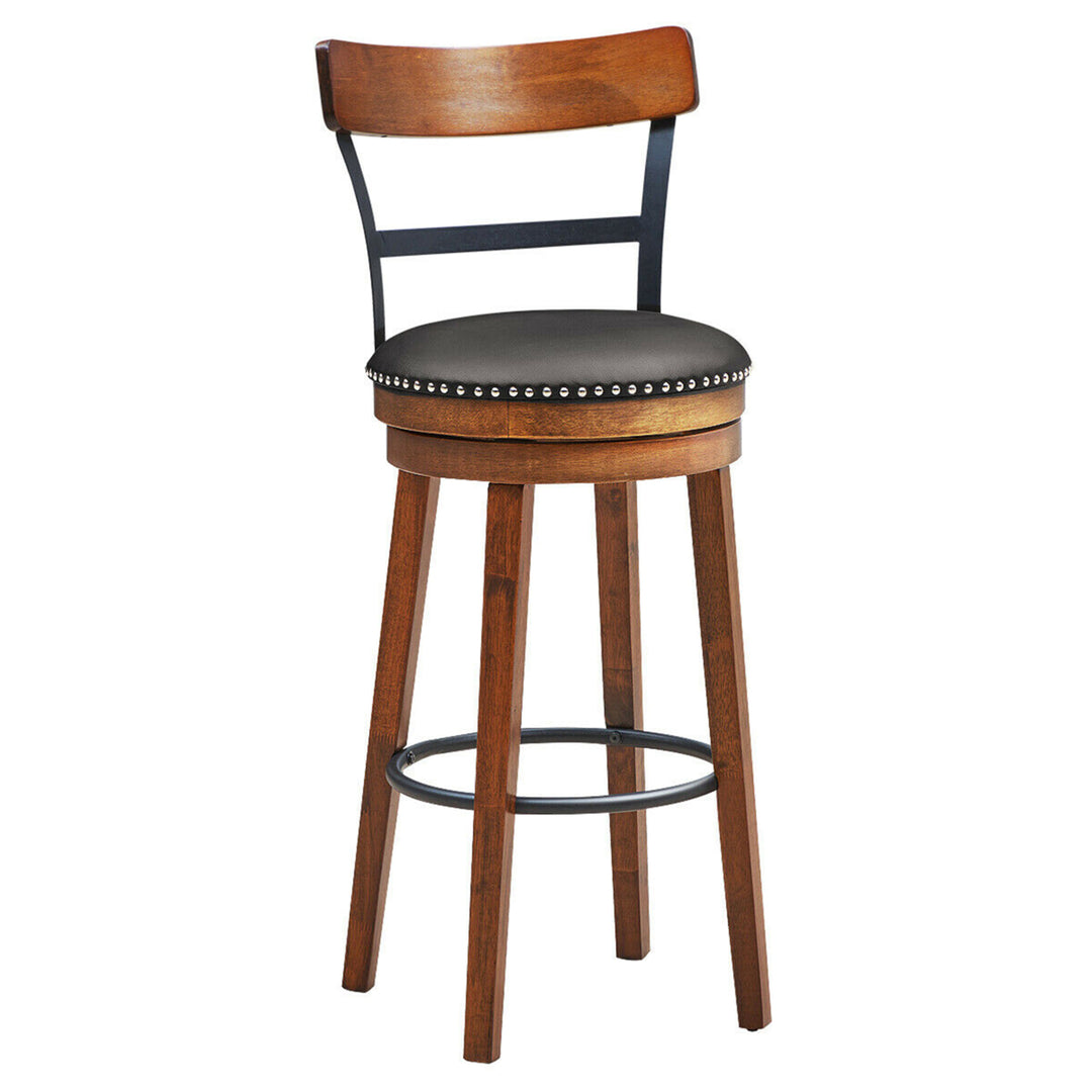 Set of 2 BarStool 30.5 Swivel Pub Height Dining Chair with Rubber Wood Legs Image 5