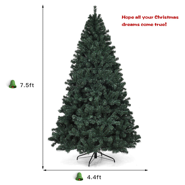 7.5Ft Pre-Lit Christmas Tree Hinged 550 Multicolor Lights Image 10