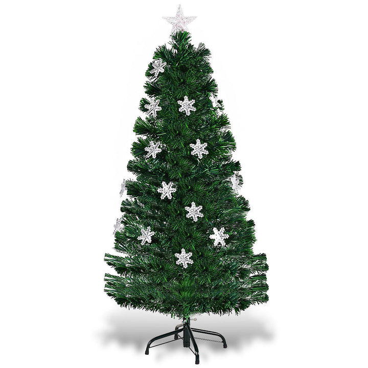 4FT Pre-Lit Fiber Optic Christmas Tree Multicolor Lights Image 6